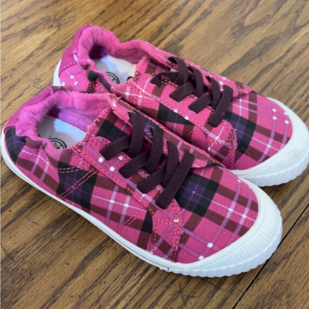 Plaid Pink Kids Sneakers